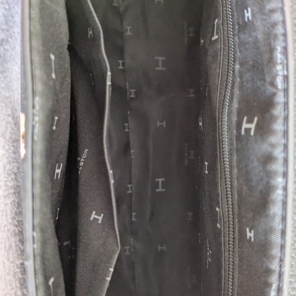 Halston Heritage Black Satchel with Gold Accents - Picture 3 of 4